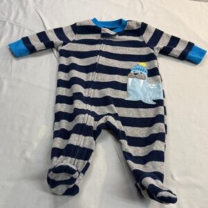 Carter's - Blue and Gray Fleece Onesie Sleeper